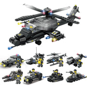 Military aircraft carrier polizei bausteine kinder montiert DIY spielzeug