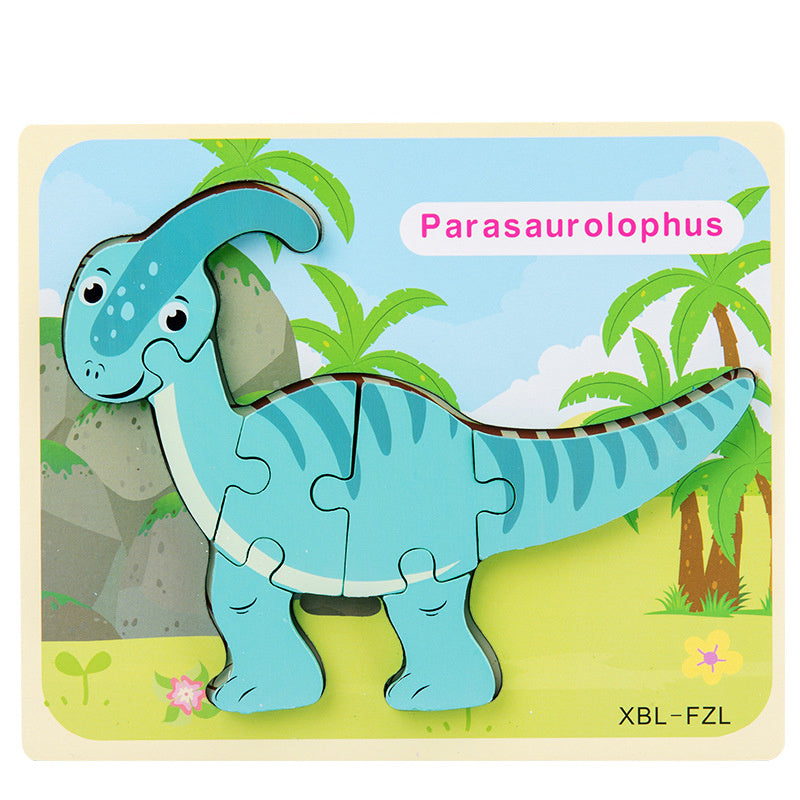 Holz 3D Dinosaurier Hand Greifen Bord Puzzle