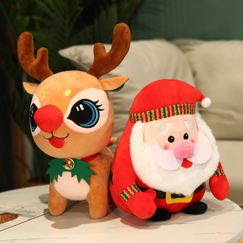 Cartoon-Weihnachtselch-Plüschtiere geben Mädchen-Puppen