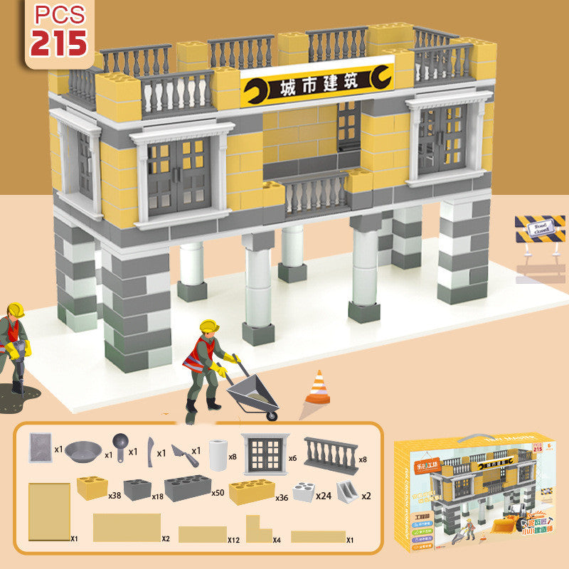 Kinder Bauen EIN Haus Ziegel Montiert Spielzeug