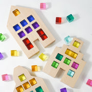 mytooy Holzhaus mit bunten Acrybausteinen