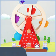 Hölzernes Tier Hand Riesenrad Baby Kinder Früh kindliche pädagogische Spielsachen