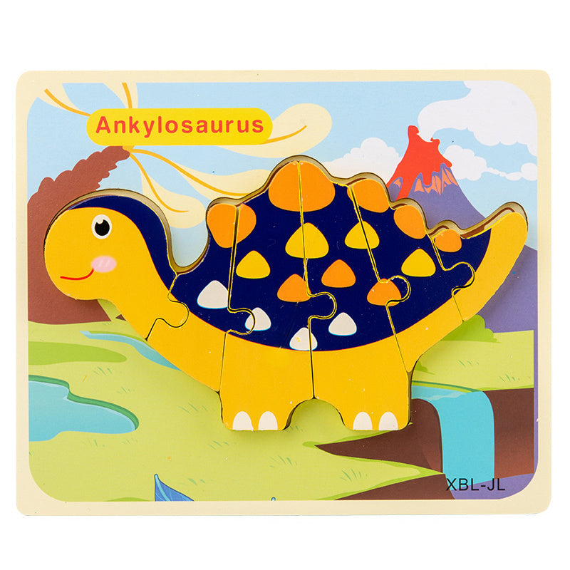 Holz 3D Dinosaurier Hand Greifen Bord Puzzle
