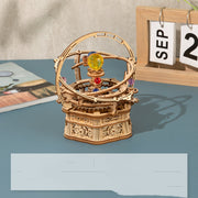 Handgemachte Merry-go-round Spieluhr Holz Puzzle Spielzeug