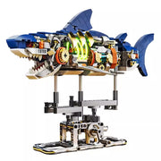 Bauklötze Semi-mechanisches Modell Haifisch Bewegliches Modell Papagei mit Licht Zusammenbau-Spielzeug