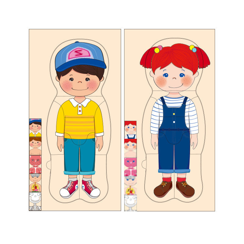 mytooy Schichtenpuzzle Mädchen und Junge