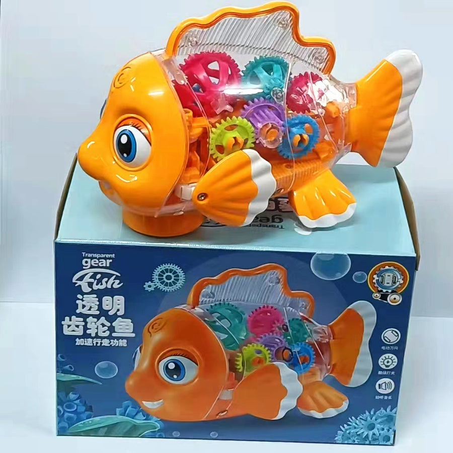 Elektrische Getriebe Goldfisch Spielzeug Lichter Musik Universal Walking