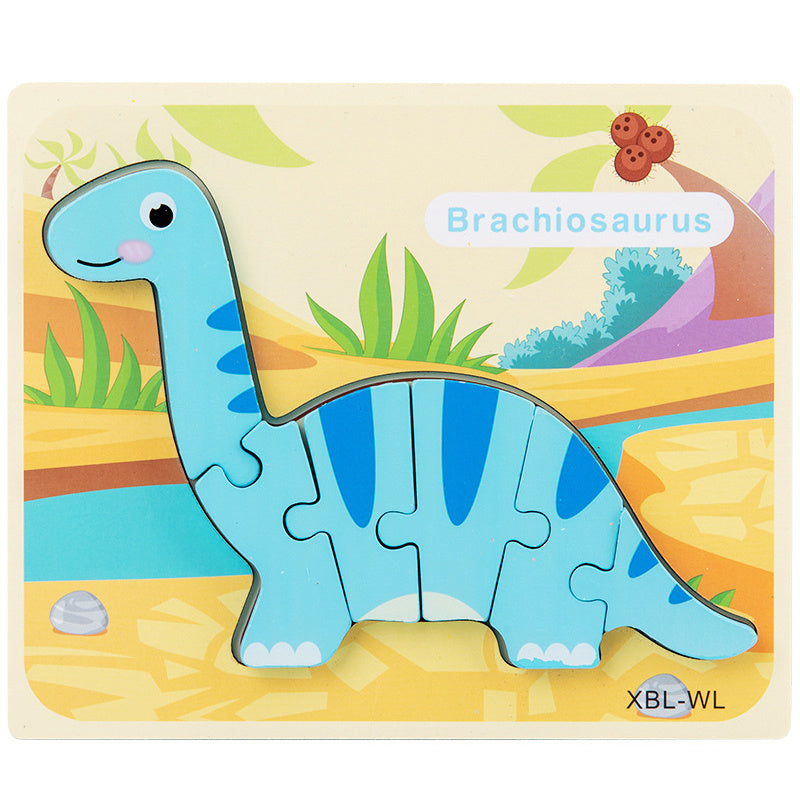 Holz 3D Dinosaurier Hand Greifen Bord Puzzle