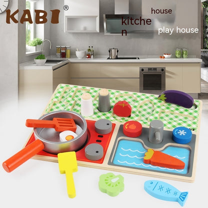 Simulation Kinder spielen Haus Nachmittag Tee Dessert Kuchen Tee Topf und Tasse Tee Set Holz spielzeug Anzug