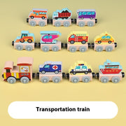 Kinder Magnetisches Auto Kleine Lokomotive Holz 5 Thema Pädagogisches Holz spielzeug