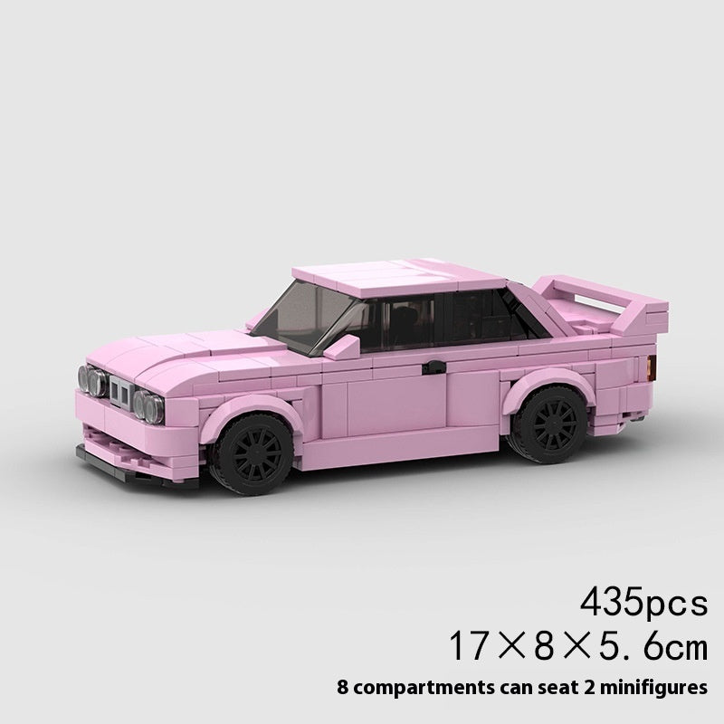 Rennmodell E30 M3 MOC Kleine Partikel Zusammengebautes Bausteinspielzeug