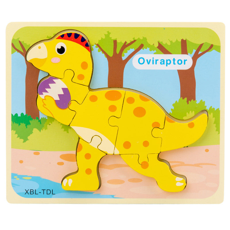 Holz 3D Dinosaurier Hand Greifen Bord Puzzle