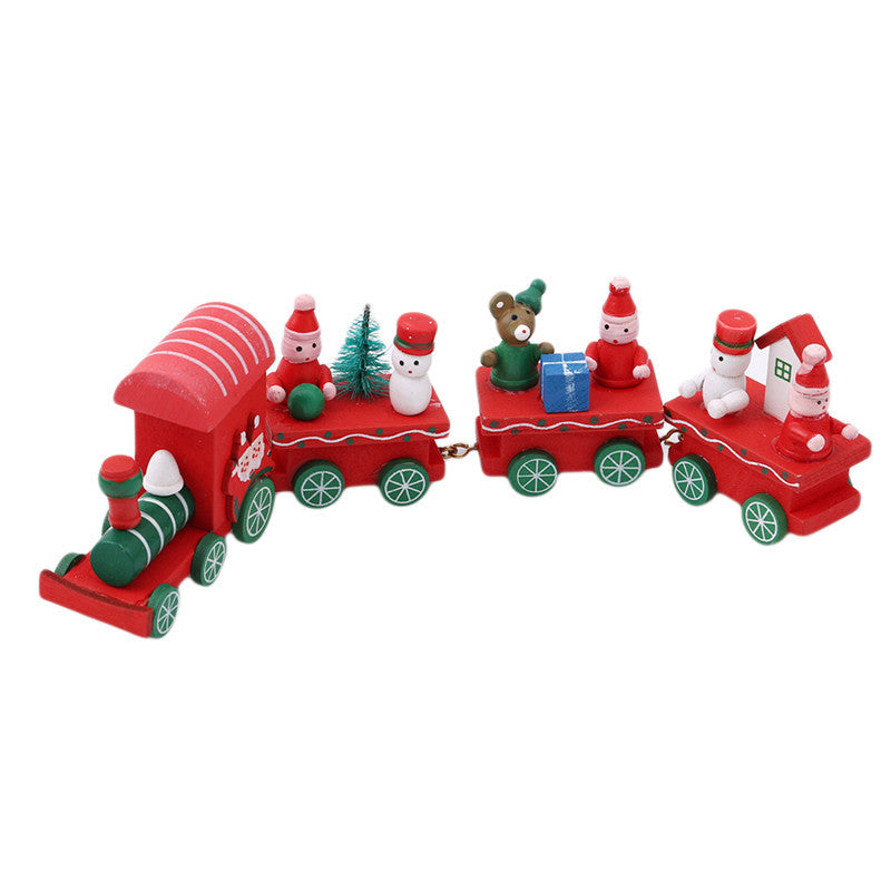 4pcs Mini Holz Zug Spielzeug