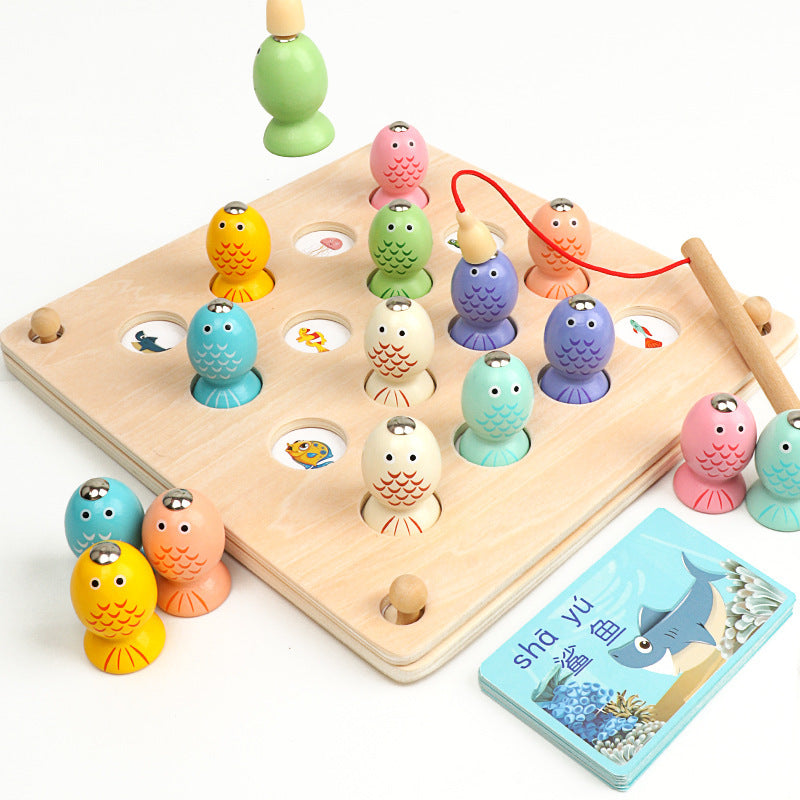 Wooden memory chess fishing game puzzle toys Mein Shop