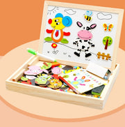 Holz Magnetischen Puzzle Spielzeug Kinder 3D Puzzle Box Abbildung Tiere Circus Schreiben Zeichnung Bord Lernen Bildung Spielzeug Für Kinder