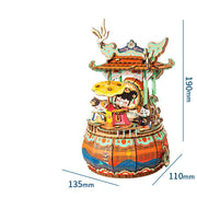 Handgemachte Merry-go-round Spieluhr Holz Puzzle Spielzeug
