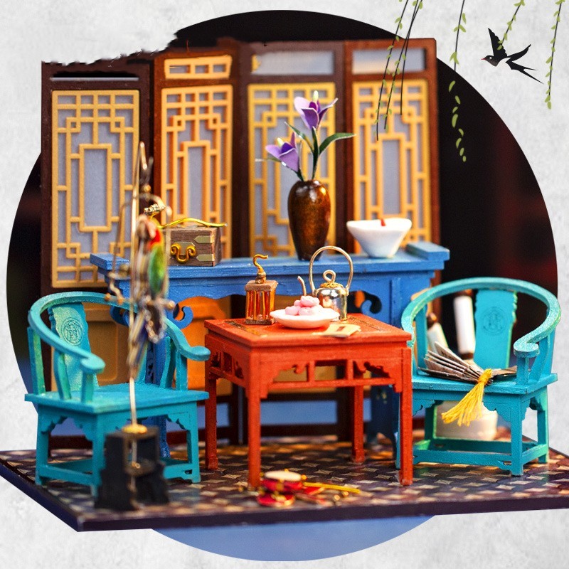 Blind Box Cottage Handgemachtes Diy Retro Architektur modelle zusammen gebaut Spielzeug