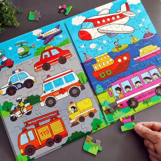 Kinder Auto Transport Magnetisches Puzzle Spielzeug