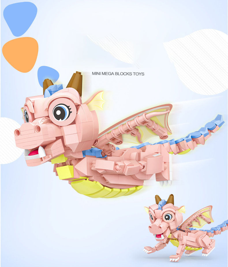 Kleine Partikel Bausteine Dinosaurier Modell Patchwork Pädagogisches Spielzeug