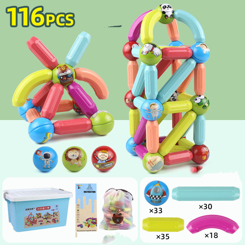 Große Größe DIY Magnetische Bau Set Frühe Lernen Konstruktor Vielzahl Magnetische Stange Bausteine Für Kinder Spielzeug Geschenk