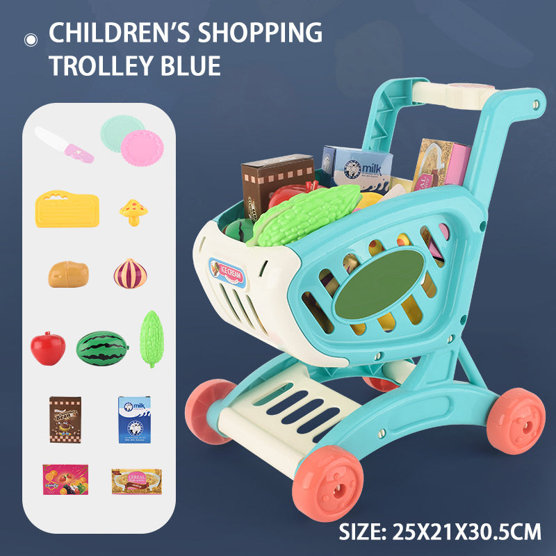 Kinder Simulation Supermarkt Einkaufs wagen Obst und Gemüse Spielzeug
