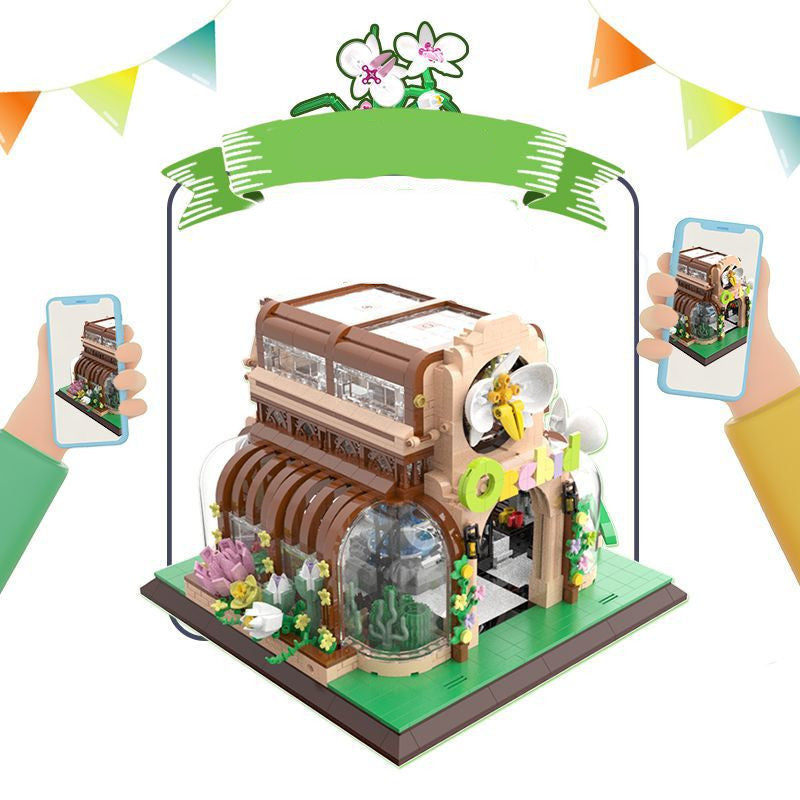 Orchidee Blume Zimmer Mädchen Spielzeug Montiert Bausteine Spielzeug