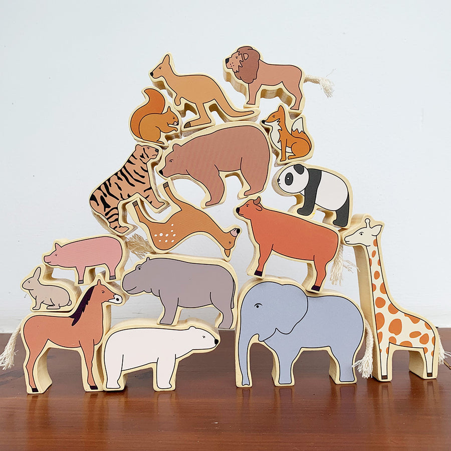Tierische Jenga-Balance-Bausteine Hand-Auge-Koordination spielzeug
