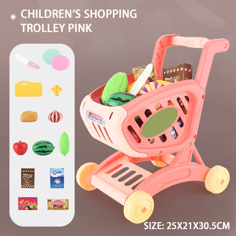 Kinder Simulation Supermarkt Einkaufs wagen Obst und Gemüse Spielzeug