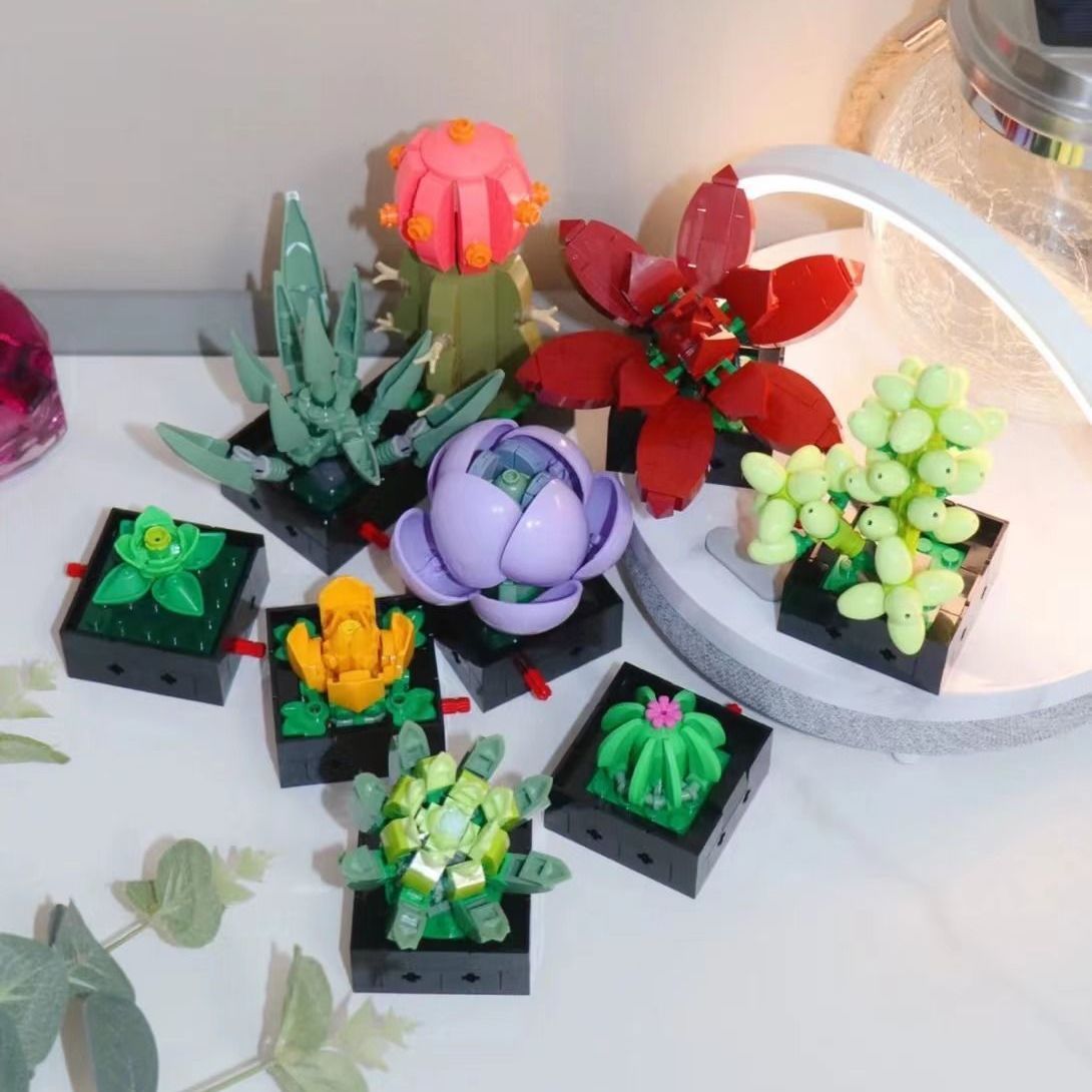 Hause Vielzahl Orchidee Bouquet Sukkulenten Ornamente Blöcke Vorteilhaft Intelligente Spielzeug