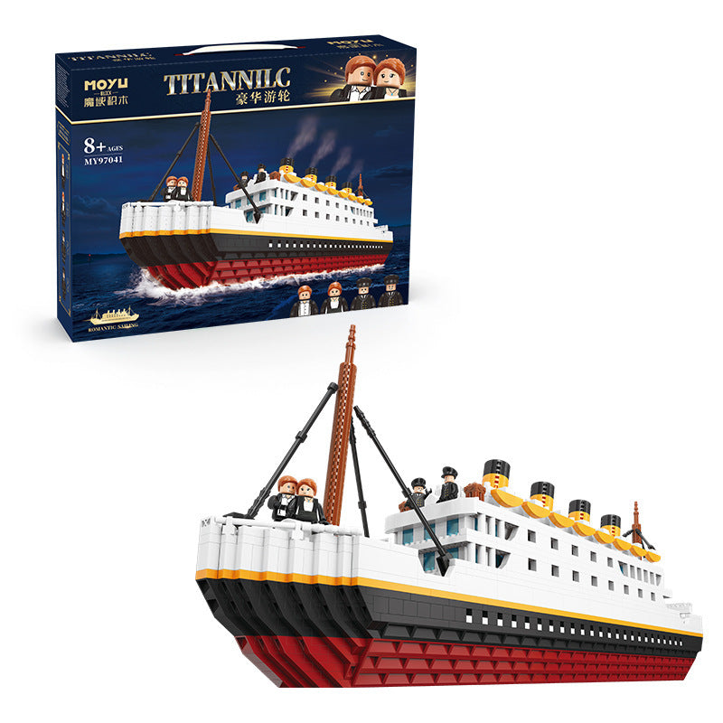 Kleine Partikel Bausteine Pädagogisches Spielzeug Segelboot
