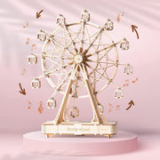 Robotime DIY Holz drehbares Riesenrad Modell mit Spielmusik Spielzeug für Kinder Geburtstag TGN01