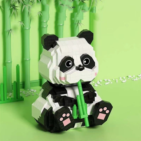 Kleine Partikel montage Einfügen Bausteine DIY Spielzeug Halten Bambus Panda