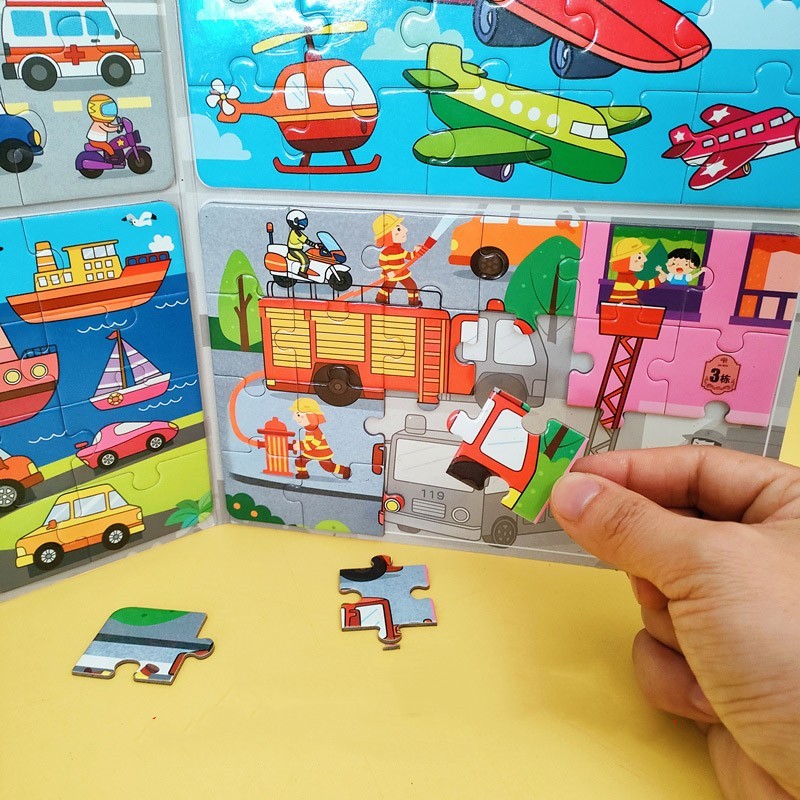 Kinder Auto Transport Magnetisches Puzzle Spielzeug