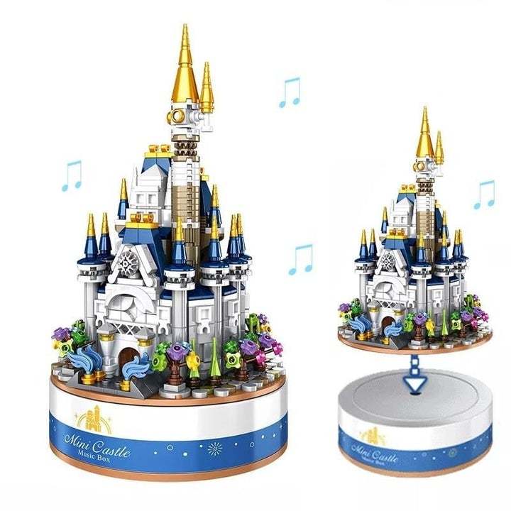 Mini Castle Music Box Building Blocks Assembled Toys
