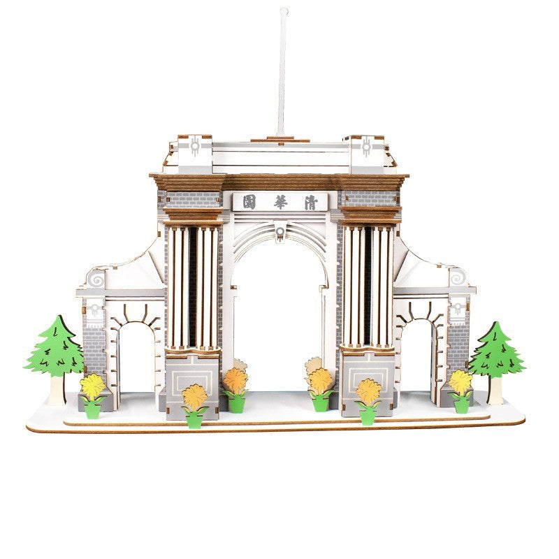 Holz 3D Jigsaw Puzzle Berühmte Universität Baustein Spielzeug