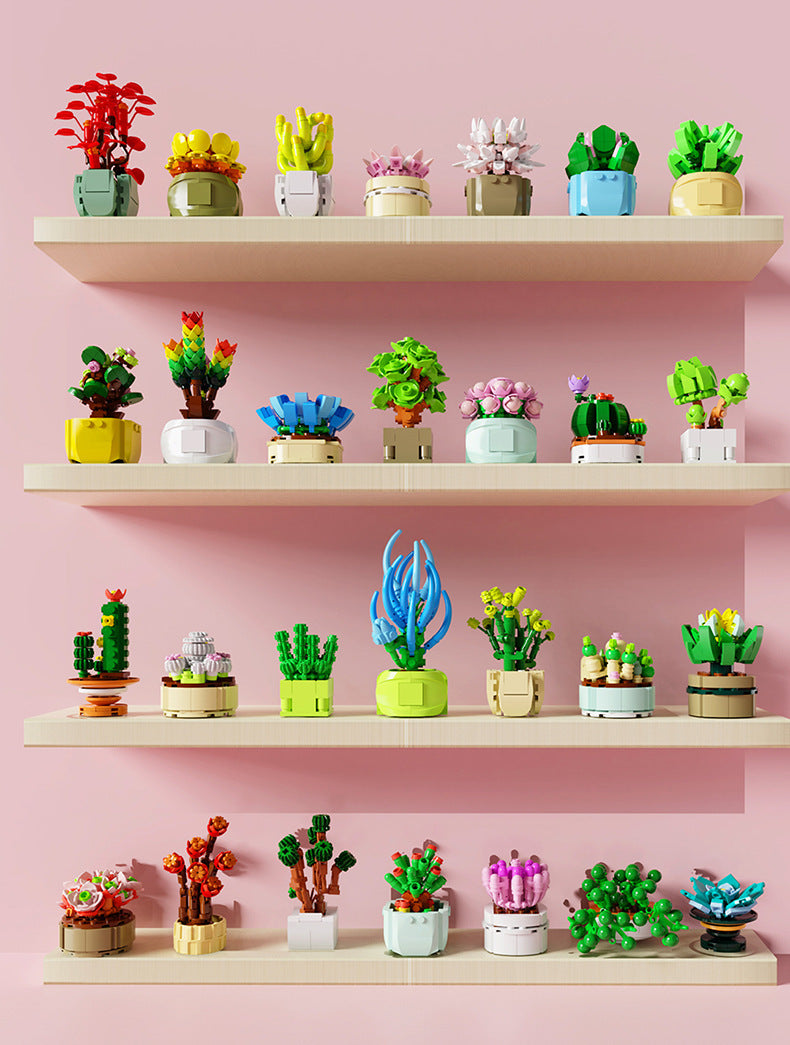Sukkulenten Bausteine Blumen Kleine Partikel Montage Spielzeug