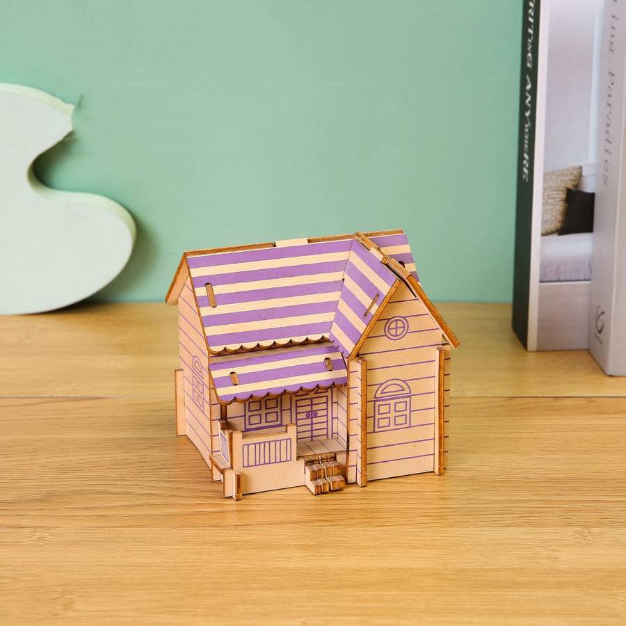 3D Drei-dimensionale Laser Haus Puzzle Montage Handgemachte Holz Spielzeug