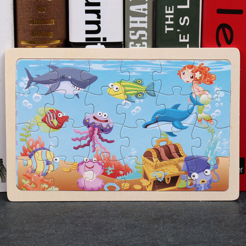 80PCS holz pädagogisches spielzeug bildungs entwicklung baby kinder ausbildung spielzeug kinder tier puzzle