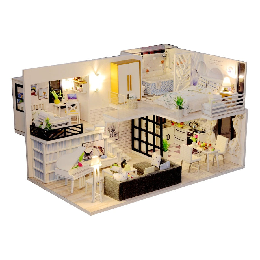 Mini Holz Haus Montieren 3D Miniaturas Puzzle Spielzeug Für Kinder Mädchen Geschenk
