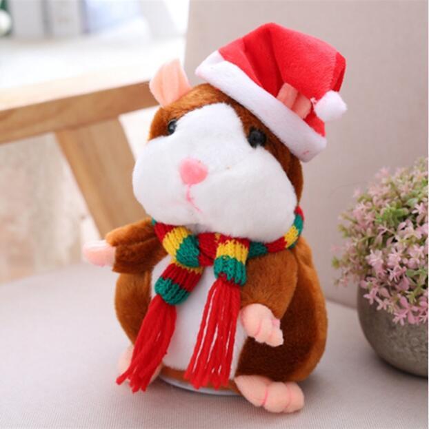 16cm Weihnachten Reden Hamster Plüsch Spielzeug Interaktive Sound Record Plüsch Hamster Stofftiere für Kinder Kinder Weihnachten Geschenk