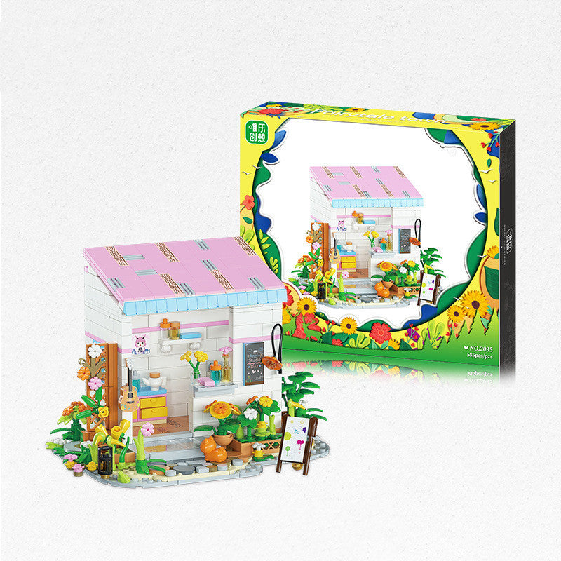 Puzzles Märchen Stadt Kleine Partikel Straßenbild Bausteine Spielzeug