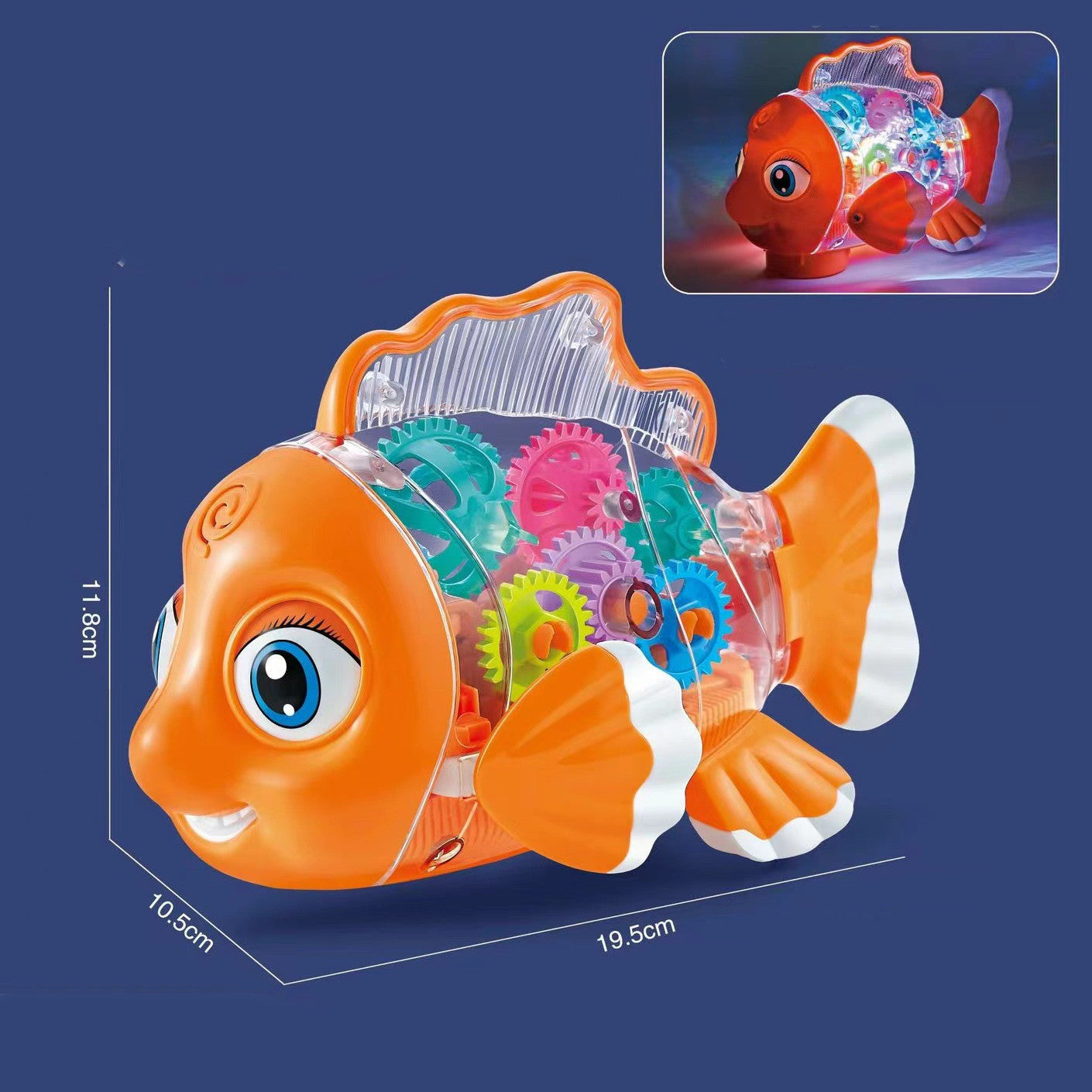 Elektrische Getriebe Goldfisch Spielzeug Lichter Musik Universal Walking
