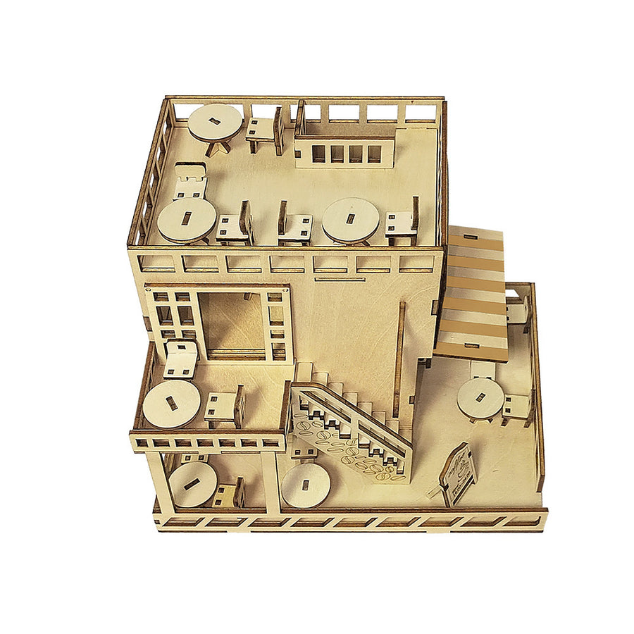 Casual Kaffee Haus Pädagogisches Puzzle Hand Montiert Spielzeug