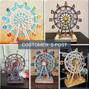 Robotime DIY Holz drehbares Riesenrad Modell mit Spielmusik Spielzeug für Kinder Geburtstag TGN01