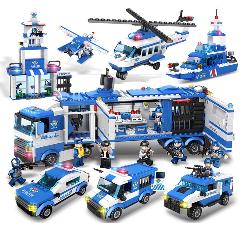 Military aircraft carrier polizei bausteine kinder montiert DIY spielzeug