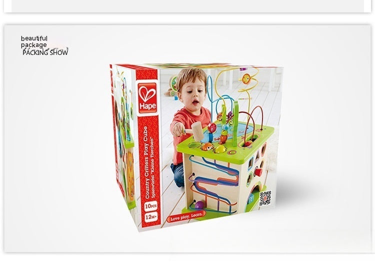 Glückliche Farm Spiel Box Perlen-Bereihung Spielzeug Schatztruhe Komplex Perlen Baby große Baby Kinder Pädagogisches Spielzeug