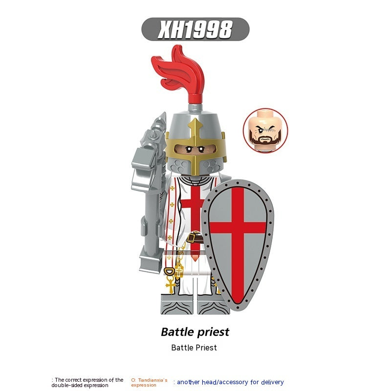 Medieval Series Battle Priest Imperial Knight Kinder zusammen gebaut Bausteine Spielzeug