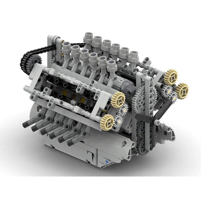 Bauklötze MOC-40128 V12 Generator Modellspielzeug mit Getriebe