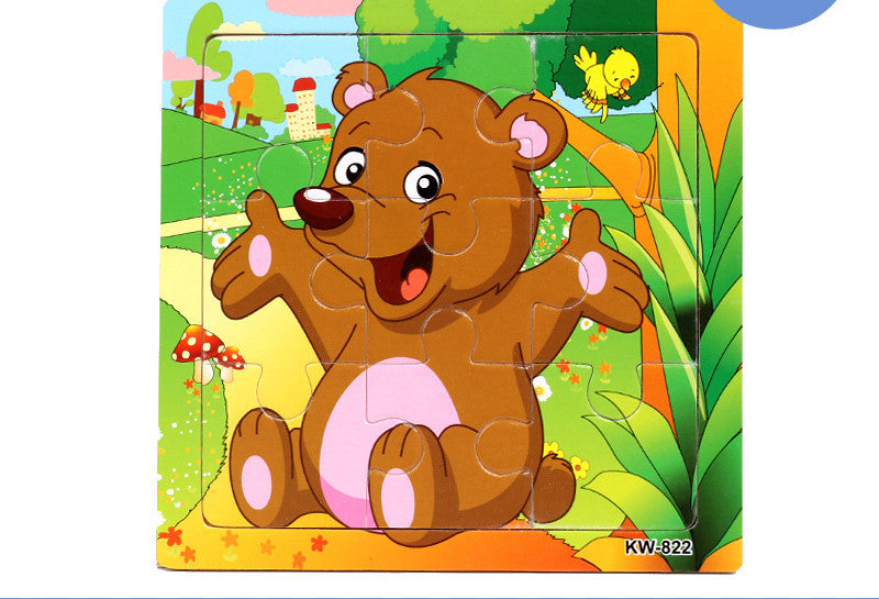 Holzpuzzle Tiere Puzzlespielzeug Frühkindliche Eltern-Kind-Spiele
