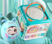 Baby-Handtrommel, Kinder-Puzzle, Frühe Bildung 8-Puzzle-Babyspielzeug, 2 Musik-Hexaeder